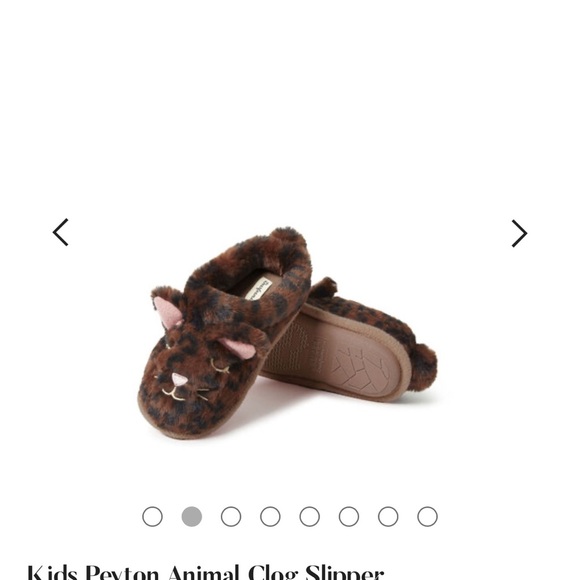 Dearfoam Peyton Leopard Print Fuzzy Clog Slippers Kids Size 9/10 Easy On/Off NWT - Picture 11 of 11